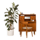 Danish teak mid century modern secretaire cabinet with a desk and vanity