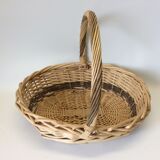 Wicker basket with one handle