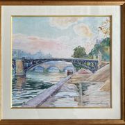 The Bridge of the Holy Fathers in Paris, by Pierre Emile le Prince Ringuet