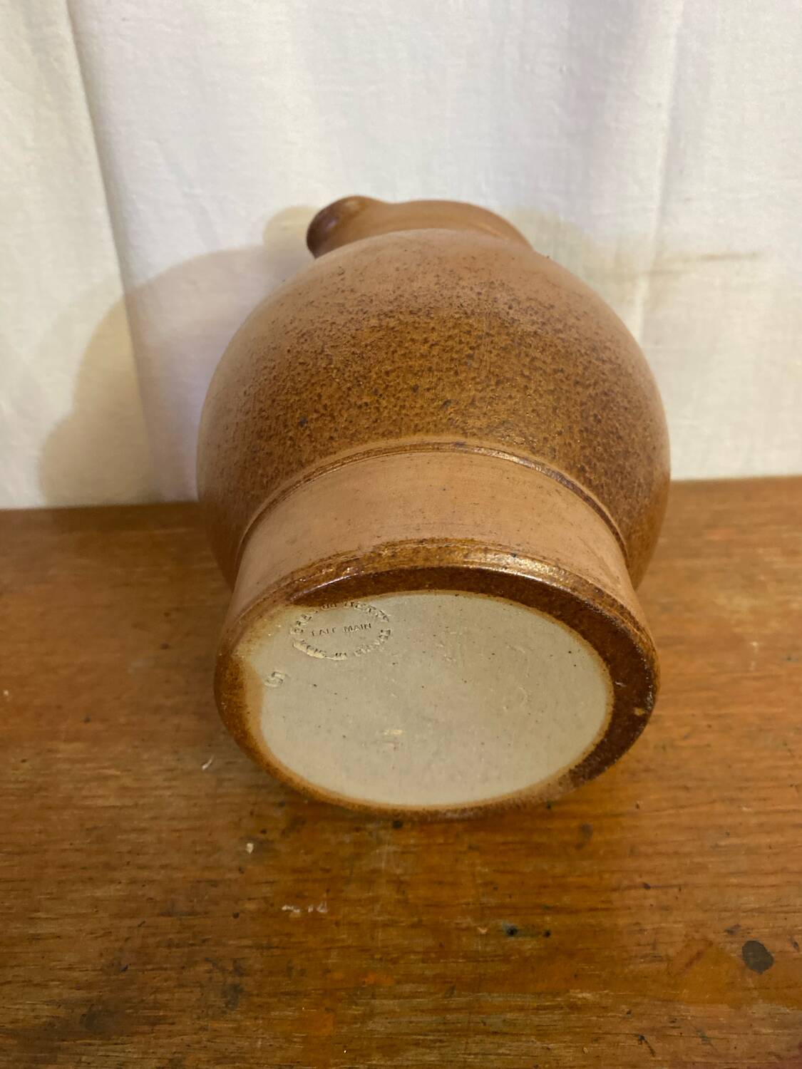 Antique pitcher stoneware from berry brown beige vintage kitchen