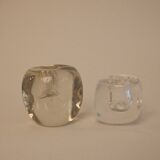 Pair of glass candlesticks