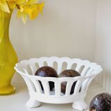 Tripod openwork basket with white ceramic claws Malicorne taste