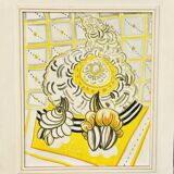 Art Deco canvas on framed chassis signed th