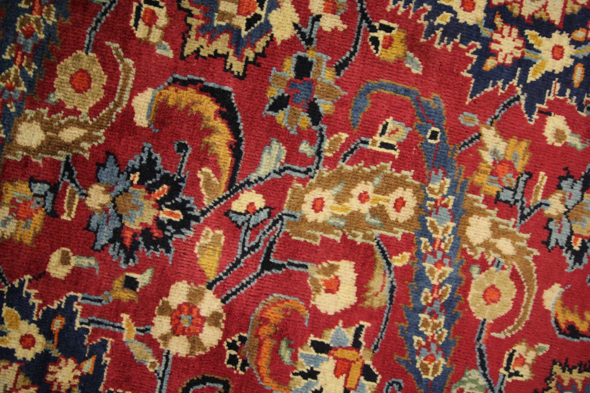 Tapis en laine florale rouge fait à la main antique persan khorassan tapis - 295x376cm