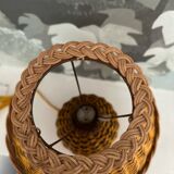 Wicker and rattan lamp