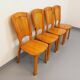 Set of 4 vintage chairs in pine from the 70s
