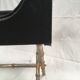 Table d'appoint vintage en laiton et cuir par Jacques Adnet 1950