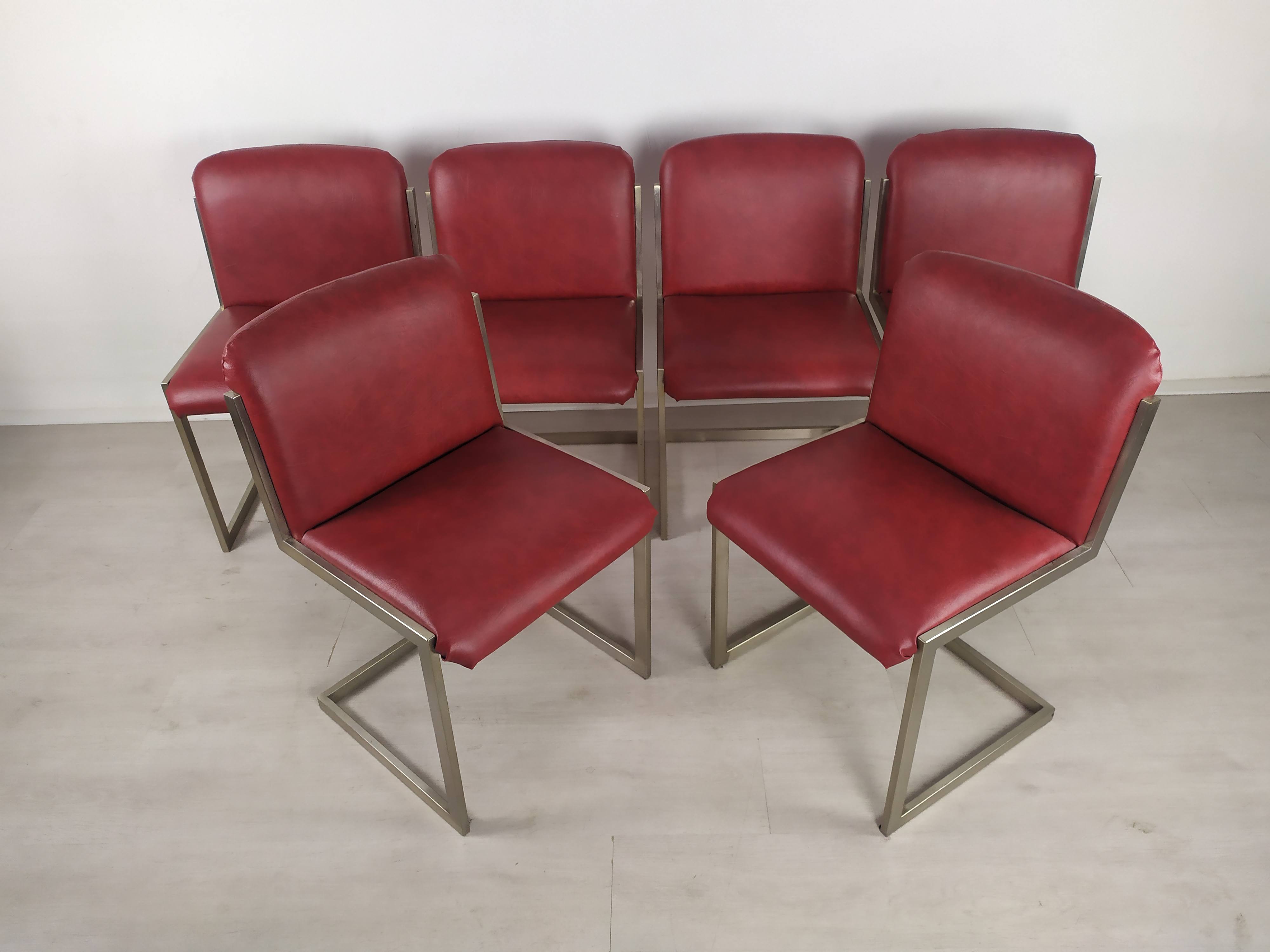 Table design marbre 6 chaises 1970