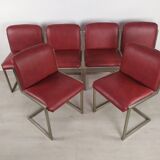 Marble design table 6 chairs 1970