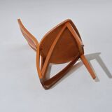 Set of 4 solid elm chairs, Maison Seltz, 1980s