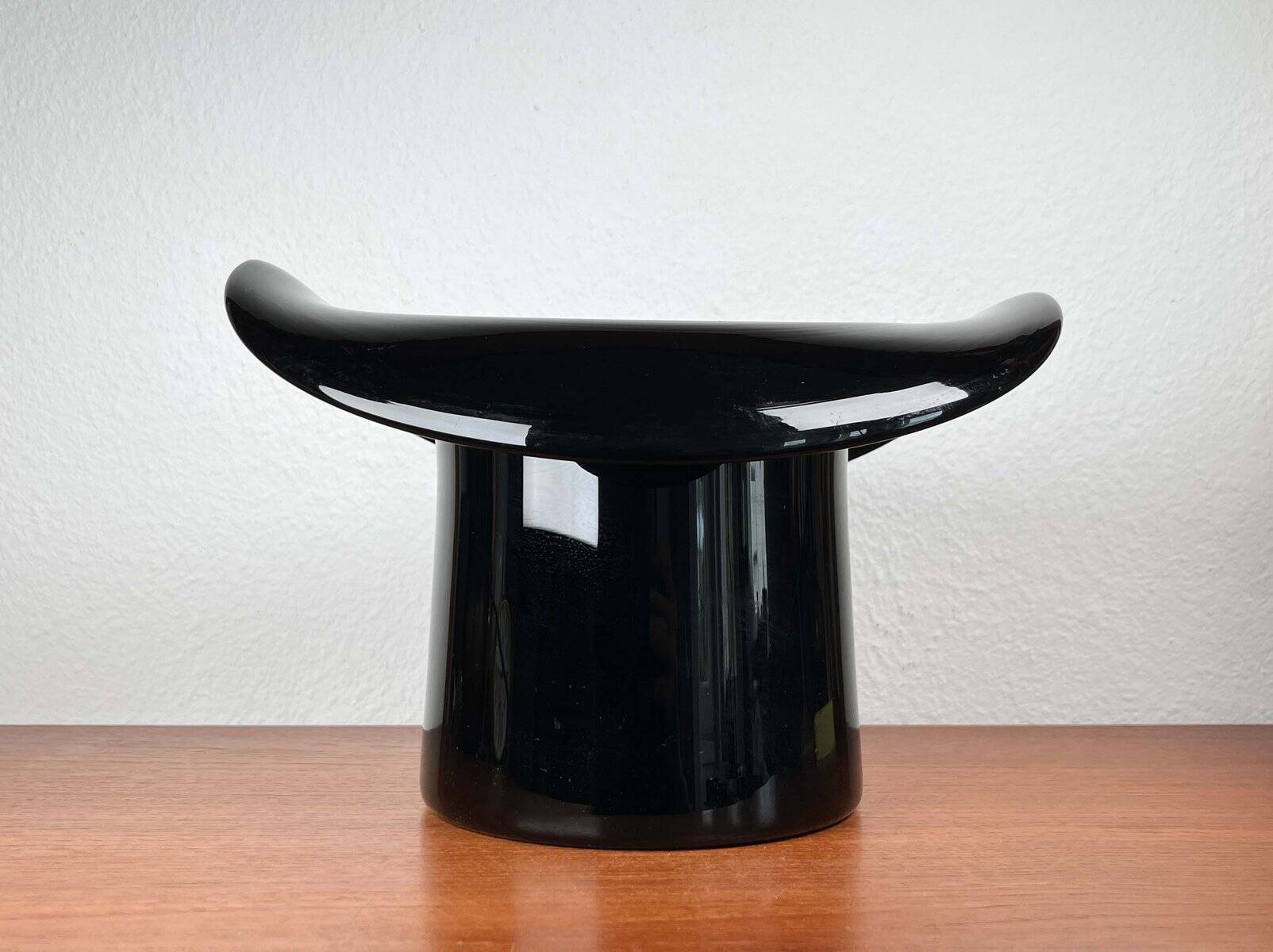 Vintage Italian vase top hat in Murano glass, 1980s.