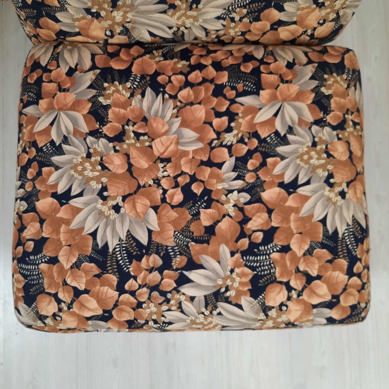 Modular sofa / Pair Armchairs - Fabric leaves - Vintage - Bonacina