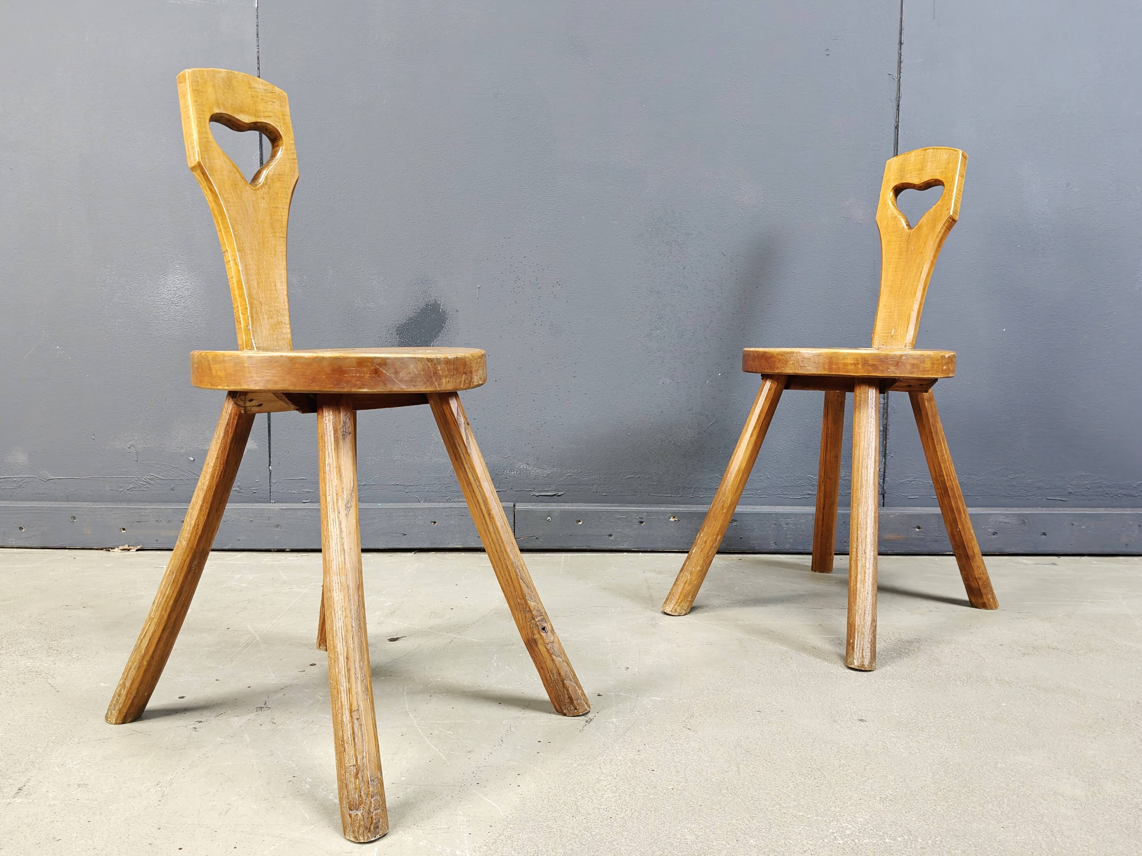 Pair of brutalist side chairs, 1960s - sweden
