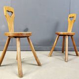 Pair of brutalist side chairs, 1960s - sweden