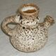 Ceramic pitcher fat lava greige and brown