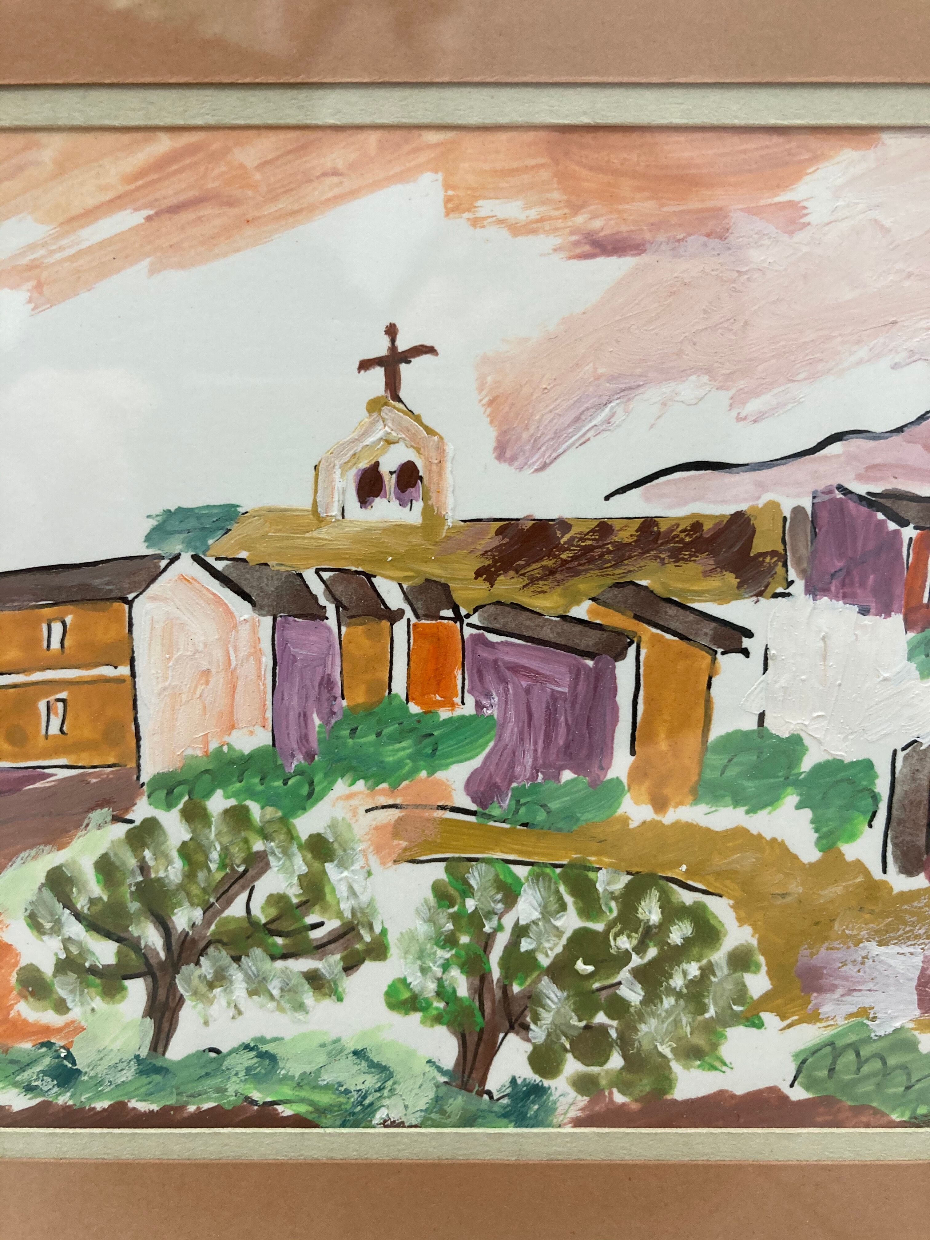 Framed landscape painting