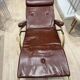 Fauteuil relax inclinable lama en cuir marron et structure tubulaire – italie – années 1960/1970