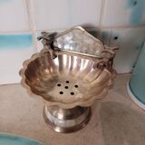 Two brass soap dishes