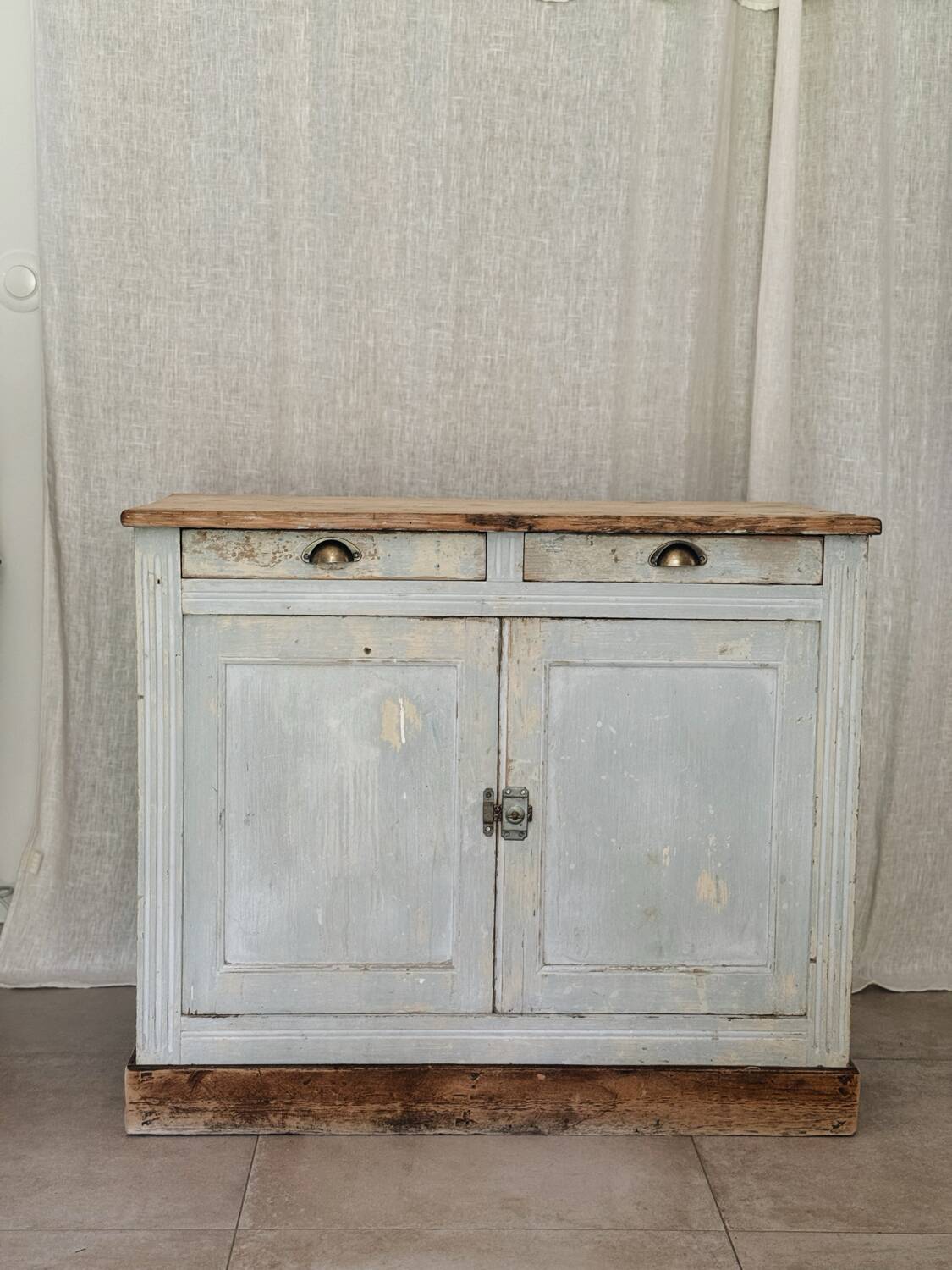 Parisian sideboard with blue-grey patina