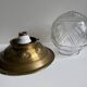 Scandinavian Art Deco Ceiling Lamp in Brass & Glass