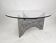 Brutalist round coffee table in cast aluminium with illuminated glass, 1970s