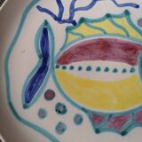Enamelled ceramic plate with fish decoration - Gérard Hofmann - Vallauris - 1950s