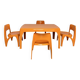 Table and 4 dining chairs designed by Preben Fabricius, Interplast, 1970s.