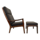 Ole Wanscher Senator Hijack Lounge Chair and Ottoman by Cado