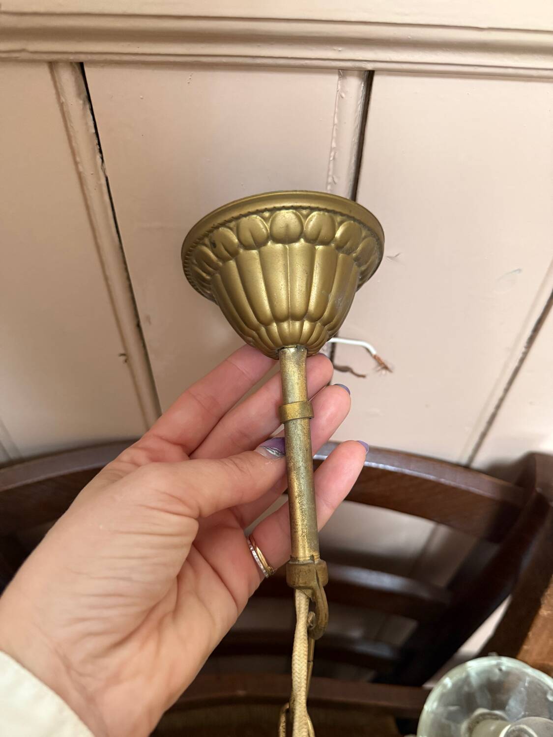 Bronze and glass tassel chandelier