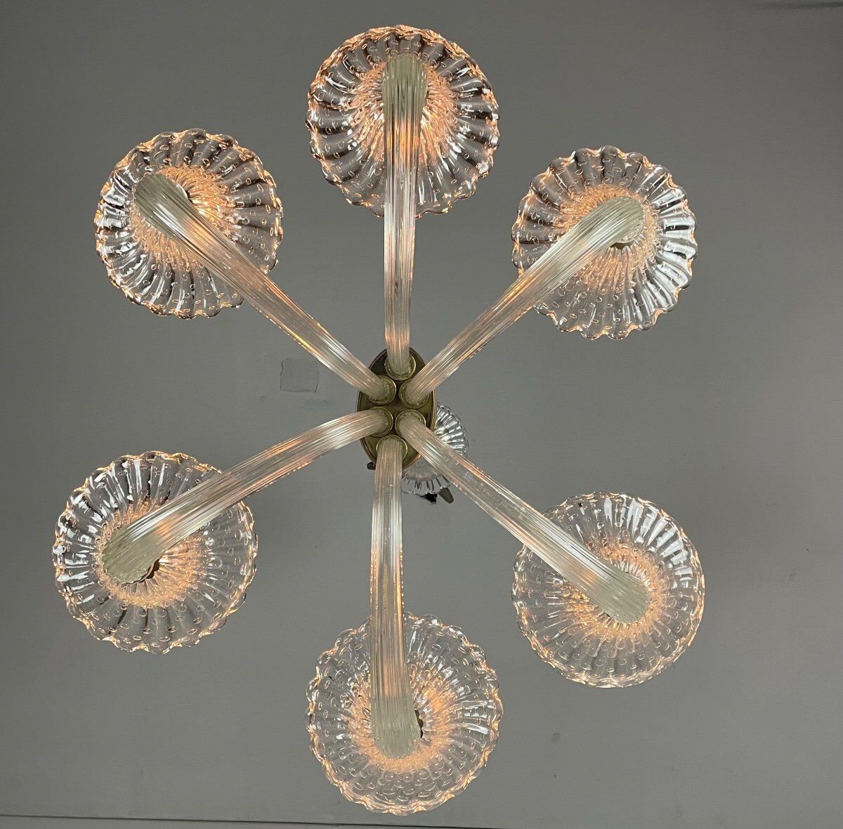 Venetian chandelier in murano glass by seguso circa 1950