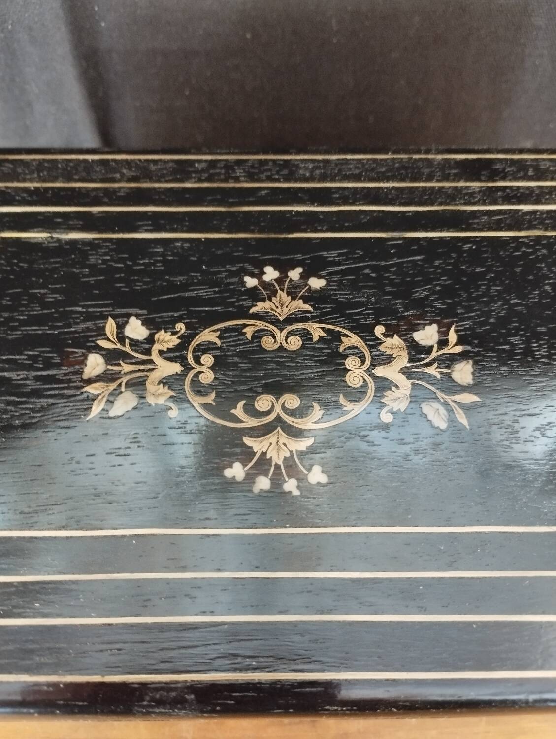 Marquetry jewelry box and music box