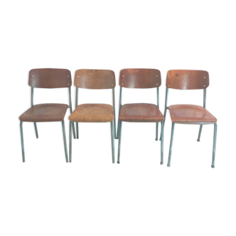 Set of 4 vintage chairs mod.1257 by Gustav Hassenpflug for Embru 1934