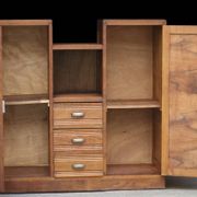 Art Deco sideboard in mahogany and mahogany burl. Splendid patina.