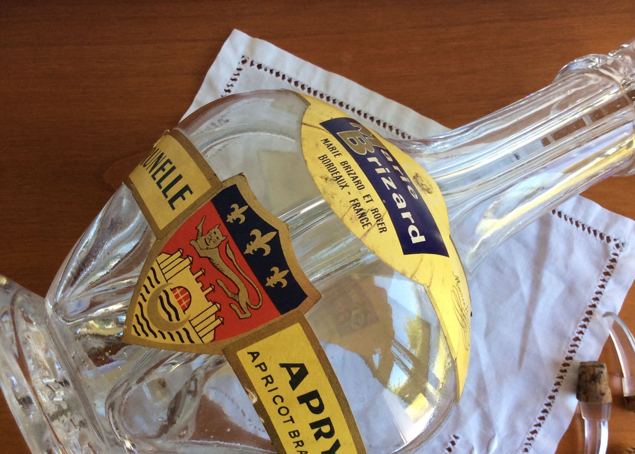 Old liqueur bottle 4 compartments marie Brizard bordeaux