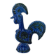 blue glazed ceramic rooster by Aldo Londi for Bitossi