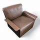 2 x Black shell & brown leather 620 chair programme lounge chair by Dieter Rams for Vitsoe, 1980s, top condition