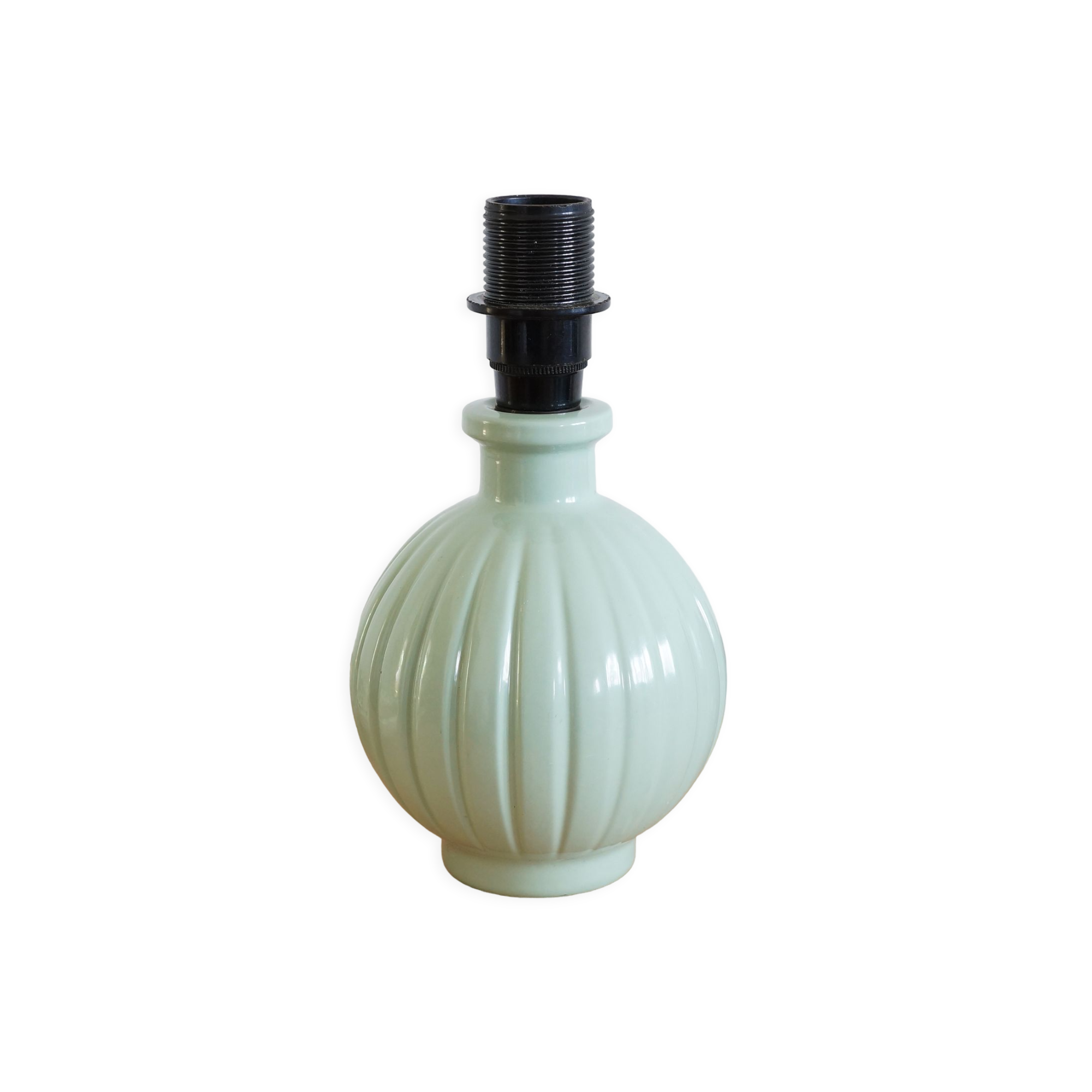 Lamp foot, old painted glass bottle