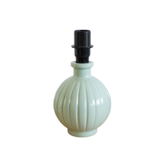 Pied de lampe, ancienne bouteille en verre peint