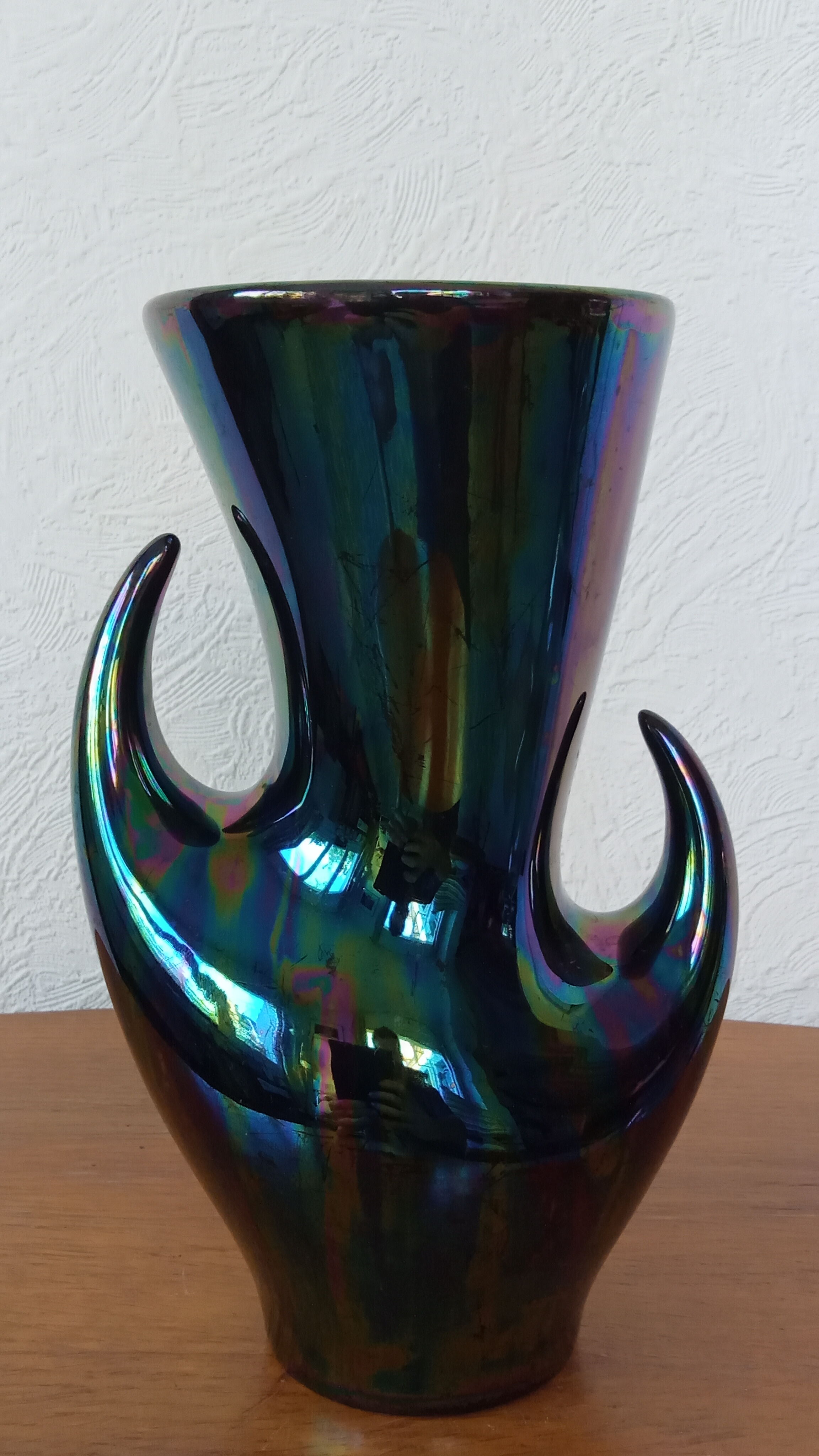 Vase Verceram black 50s/60s