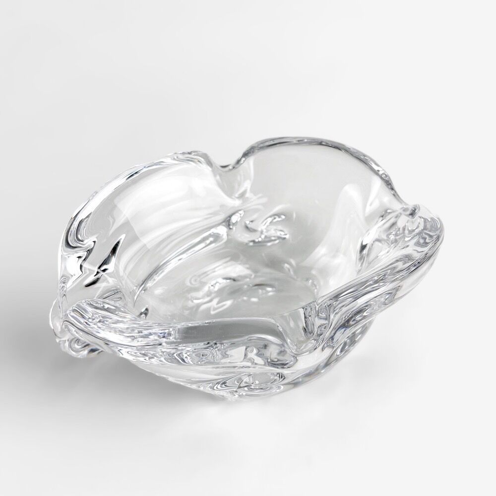 Ashtray empty-pockets organic shape Cristallerie Lorraine