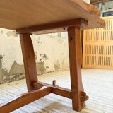 Aranjou farmhouse table in blond elm, 1950s