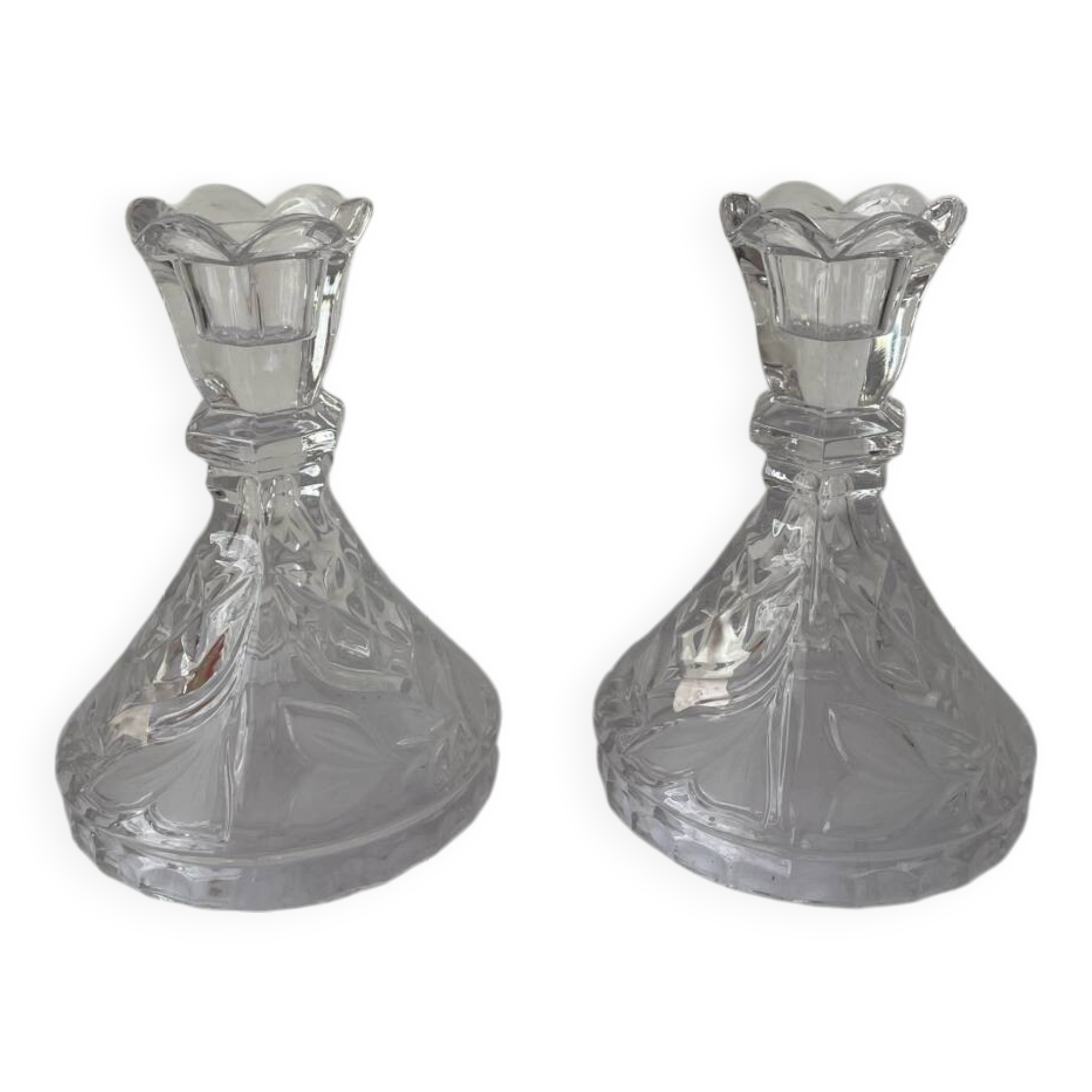 Paire de bougeoirs cristal