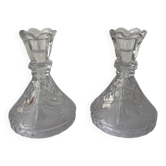 Pair of crystal candlesticks