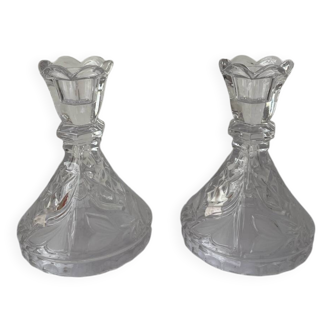 Pair of crystal candlesticks