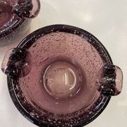 Pair of bubble glass ashtrays