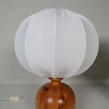 Sculptural modern table lamps from the mid-century in solid pine, Fagerhults Sweden, 1970.