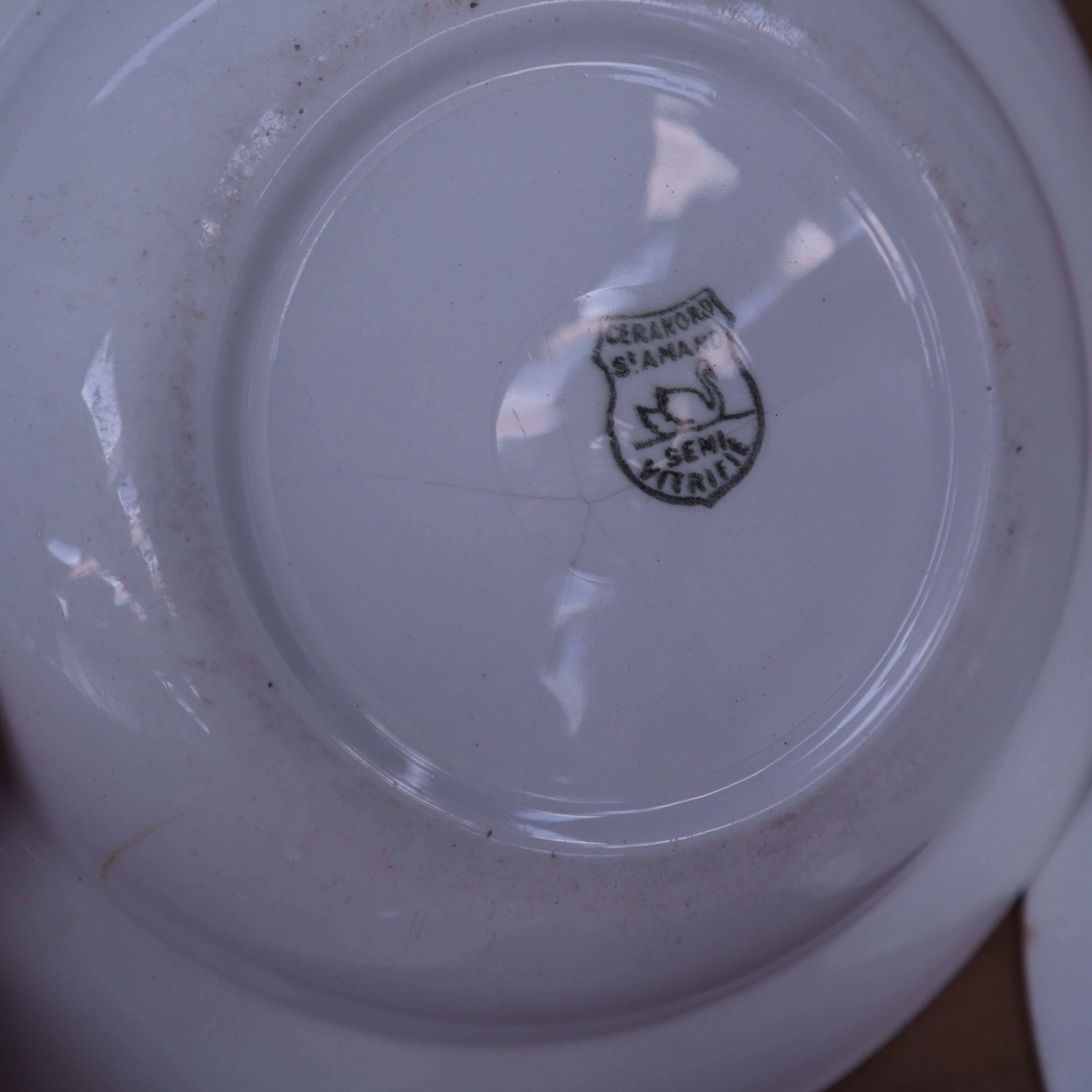 6 White Soup Plates, Digoin and St Amand Porcelain