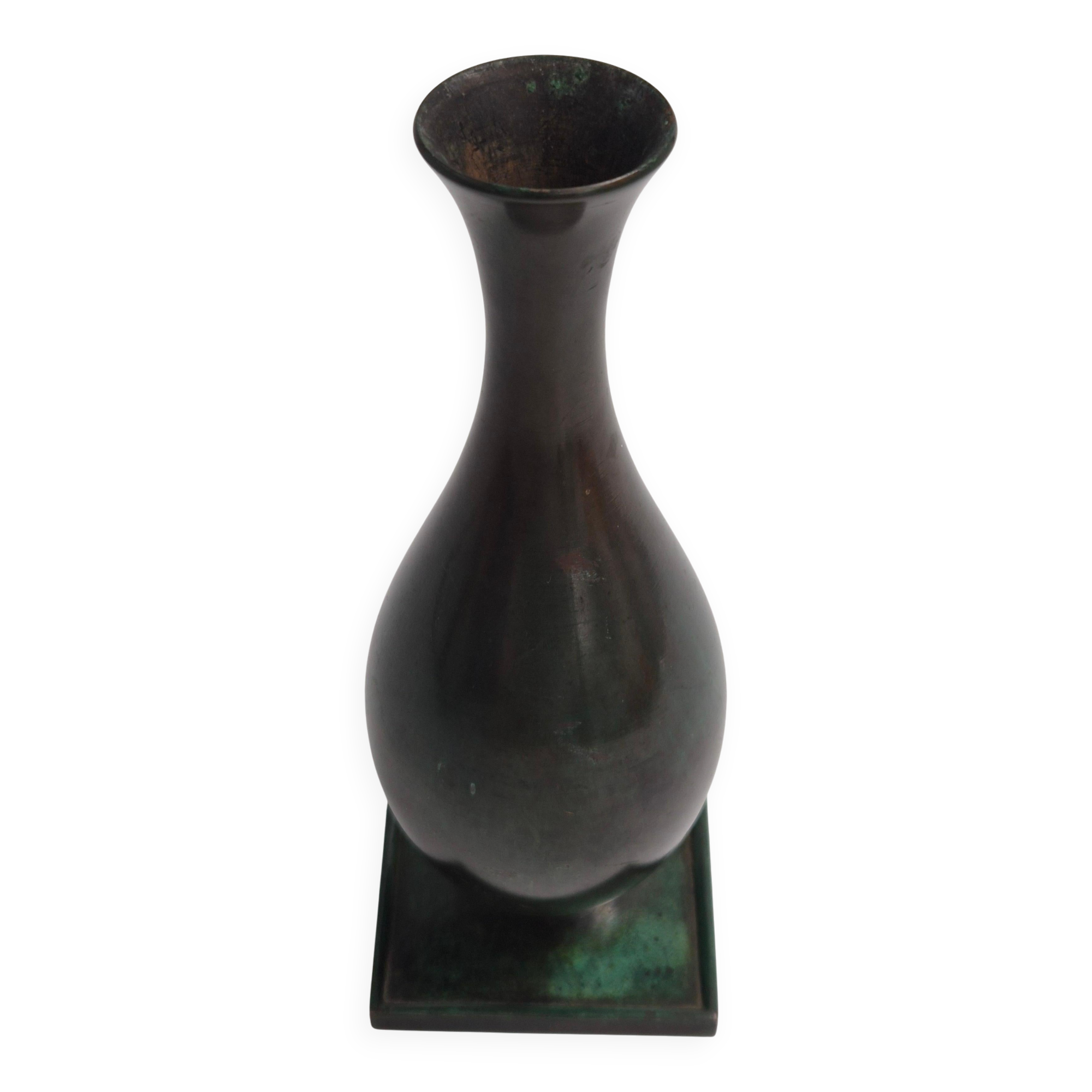 Jacob Ängman for GAB, solid bronze vase, Swedish grace / Art Deco