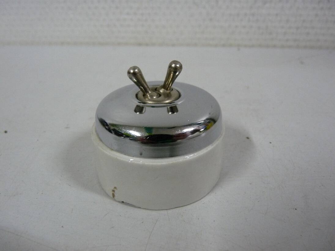 legrand double switch in chrome and porcelain
