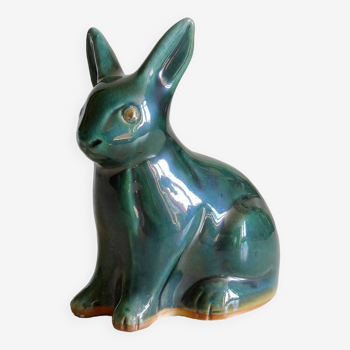 Decorative glazed ceramic rabbit